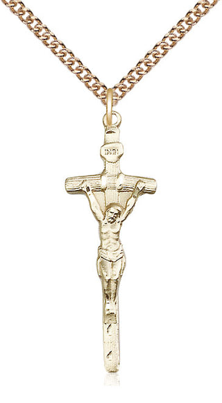 14kt Gold Papal Crucifix Medal