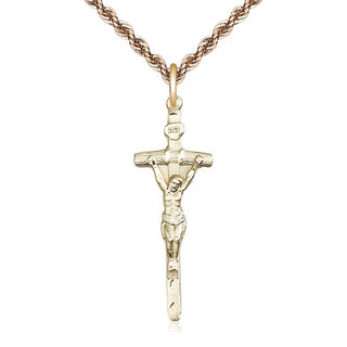 14kt Gold Papal Crucifix Medal