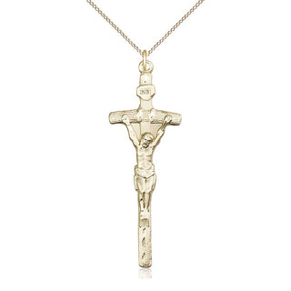 14kt Gold Papal Crucifix Medal