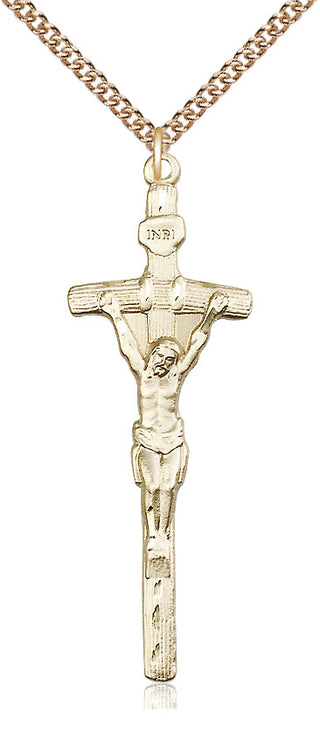 14kt Gold Papal Crucifix Medal