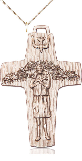14kt Gold Filled Papal Crucifix Medal | Large