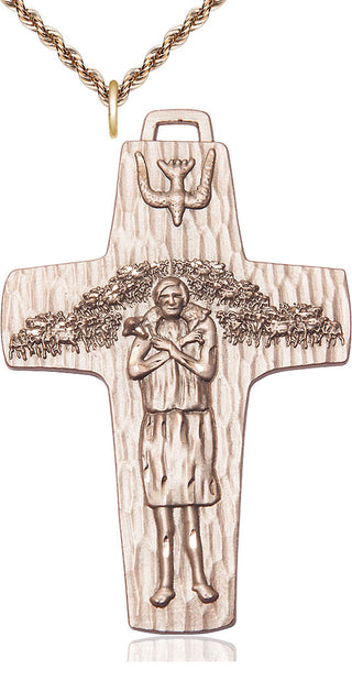 14kt Gold Filled Papal Crucifix Medal | Large