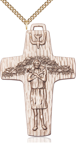 14kt Gold Papal Crucifix Medal
