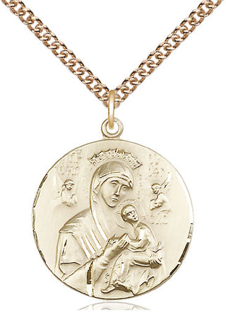 14kt Gold Filled Our Lady of Perpetual Help Medal Catholic Jewelry