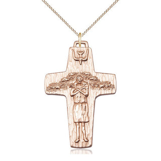14kt Gold Papal Crucifix Medal