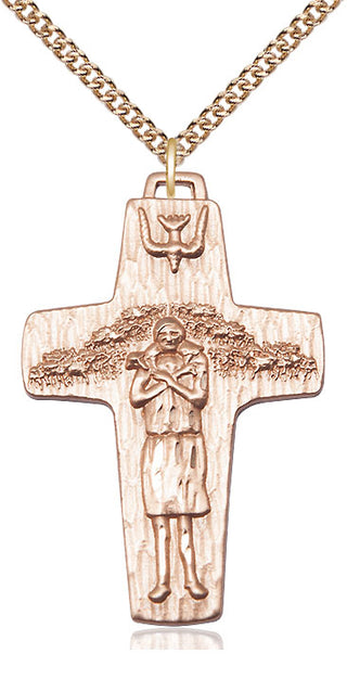 14kt Gold Papal Crucifix Medal