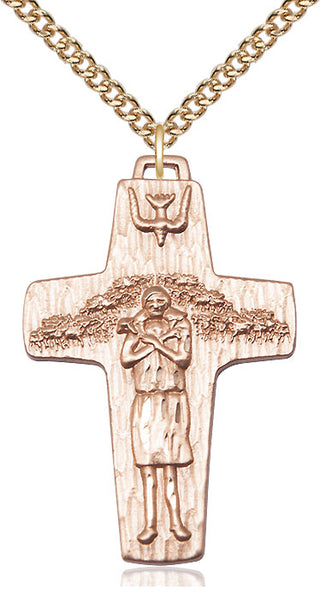 14kt Gold Papal Crucifix Medal