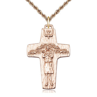 14kt Gold Papal Crucifix Medal