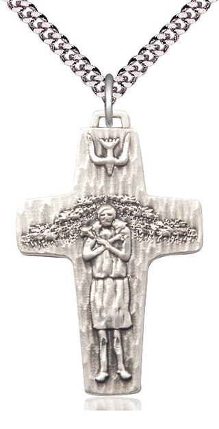 Pewter Papal Crucifix Medal Catholic Jewelry