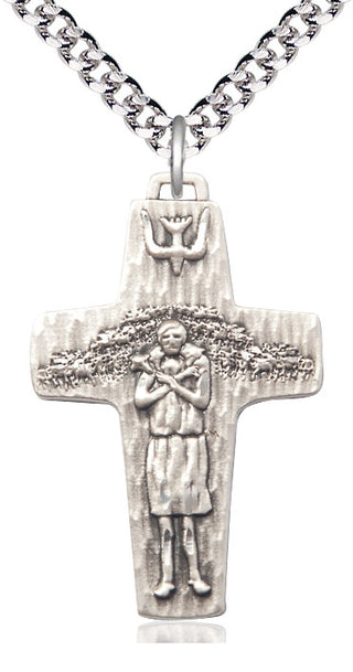 Pewter Papal Crucifix Medal Catholic Jewelry