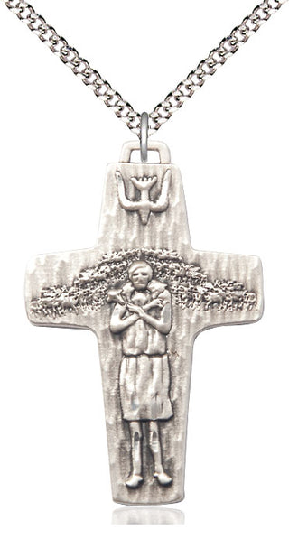 Pewter Papal Crucifix Medal Catholic Jewelry