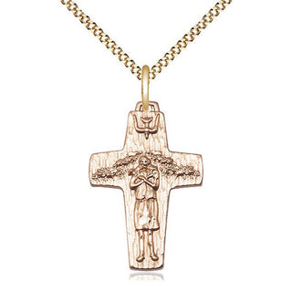 14kt Gold Filled Papal Crucifix Medal Religious Jewelry