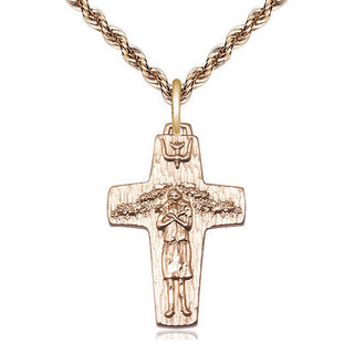 14kt Gold Filled Papal Crucifix Medal Religious Jewelry