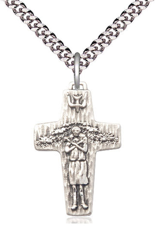 Pewter Papal Crucifix Medal Religious Jewelry