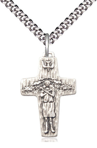 Pewter Papal Crucifix Medal Religious Jewelry