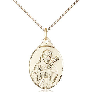 14kt Gold Filled Saint Francis Medal Religious Jewelry