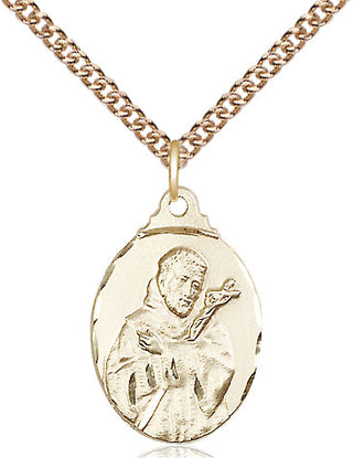 14kt Gold Saint Francis Medal