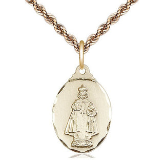 14kt Gold Infant of Prague Medal