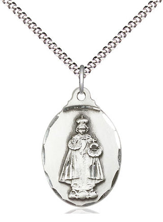 Sterling Silver Infant of Prague Medal Religious Jewelry