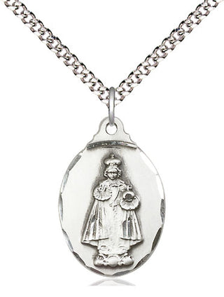 Sterling Silver Infant of Prague Medal Religious Jewelry