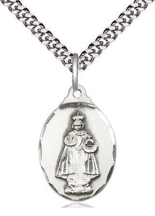 Sterling Silver Infant of Prague Medal Religious Jewelry