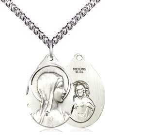 Sterling Silver Sorrowful Mother Medal Religious Jewelry