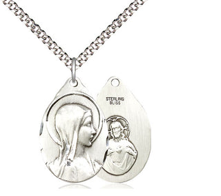 Sterling Silver Sorrowful Mother Medal Religious Jewelry