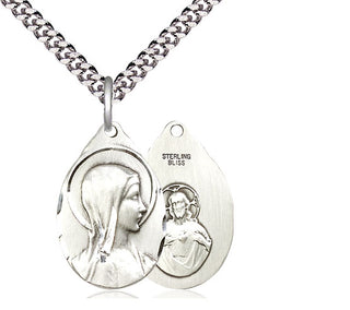Sterling Silver Sorrowful Mother Medal Religious Jewelry