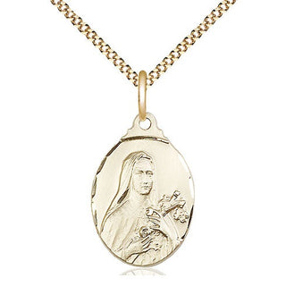 14kt Gold Filled Saint Theresa Medal Religious Jewelry