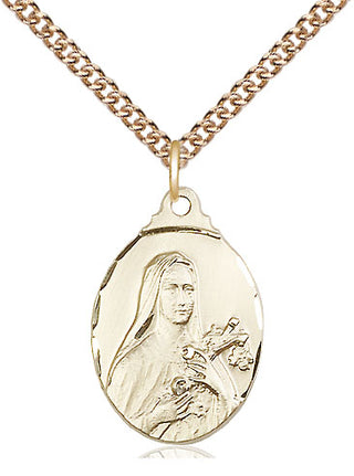 14kt Gold Filled Saint Theresa Medal Religious Jewelry