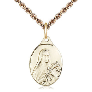 14kt Gold Filled Saint Theresa Medal Religious Jewelry
