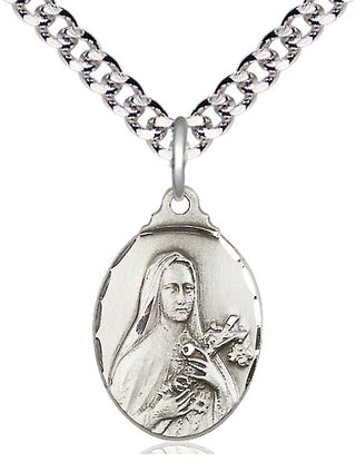 Pewter Saint Theresa Medal Religious Jewelry