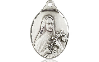 Sterling Silver Saint Theresa Medal Religious Jewelry