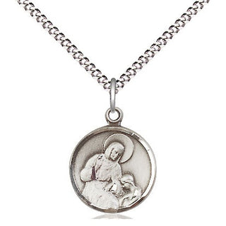 Sterling Silver Saint Ann Medal Religious and Catholic Jewelry Engraved Catholic Saint Jewelry