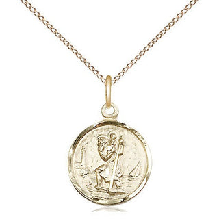 14kt Gold Filled Saint Christopher Medal Religious and Catholic Jewelry Engraved Catholic Saint Jewelry