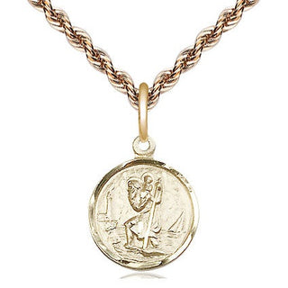 14kt Gold Filled Saint Christopher Medal Religious and Catholic Jewelry Engraved Catholic Saint Jewelry