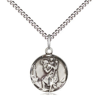 Pewter Saint Christopher Medal Religious and Catholic Jewelry Engraved Catholic Saint Jewelry