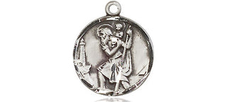 Sterling Silver Saint Christopher Medal Religious and Catholic Jewelry Engraved Catholic Saint Jewelry