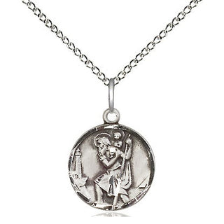 Sterling Silver Saint Christopher Medal Religious and Catholic Jewelry Engraved Catholic Saint Jewelry