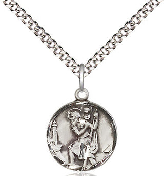 Sterling Silver Saint Christopher Medal Religious and Catholic Jewelry Engraved Catholic Saint Jewelry
