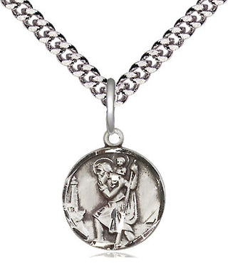 Sterling Silver Saint Christopher Medal Religious and Catholic Jewelry Engraved Catholic Saint Jewelry