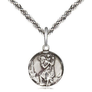 Sterling Silver Saint Christopher Medal Religious and Catholic Jewelry Engraved Catholic Saint Jewelry