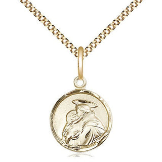 14kt Gold Filled Saint Anthony Medal Religious and Catholic Jewelry Engraved Catholic Saint Jewelry