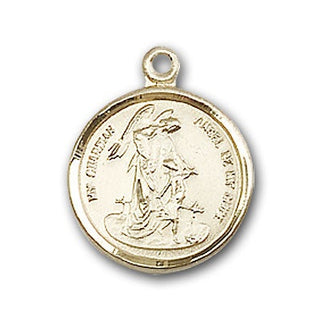 14K Gold Guardian Angel Pendant - Engravable