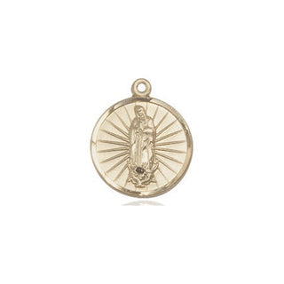 14kt Gold Filled Our Lady of Guadalupe Medal Engraved Catholic Saint Jewelry