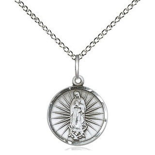 Sterling Silver Our Lady of Guadalupe Medal Religious and Catholic Jewelry Engraved Catholic Saint Jewelry