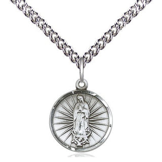 Sterling Silver Our Lady of Guadalupe Medal Religious and Catholic Jewelry Engraved Catholic Saint Jewelry