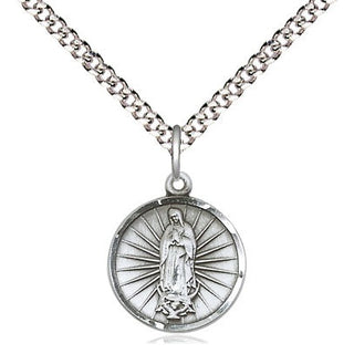 Sterling Silver Our Lady of Guadalupe Medal Religious and Catholic Jewelry Engraved Catholic Saint Jewelry