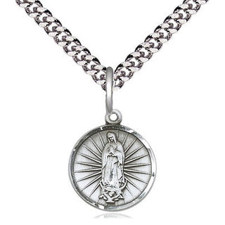 Sterling Silver Our Lady of Guadalupe Medal Religious and Catholic Jewelry Engraved Catholic Saint Jewelry