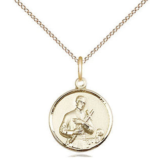14kt Gold Filled Saint Gerard Medal Religious and Catholic Jewelry Engraved Catholic Saint Jewelry